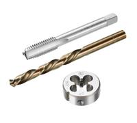 MACHSWON Ensemble de tarauds et filières et forets, M10 x 1,5 filetage à gauche et matrice ronde, foret hélicoïdal en acier rapide cobalt de 8,5 mm