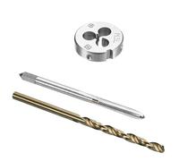 MACHSWON Ensemble de tarauds et filières M3 x 0,5 pour filetage à gauche et filetage rond, foret hélicoïdal en acier rapide cobalt de 2,5 mm