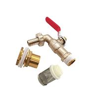 MACHSWON IBC Robinet de réservoir d'eau 1,27 cm IBC Adaptateur de réservoir IBC pour tuyau d'arrosage Robinet de réservoir d'eau Raccord de robinet en laiton avec filtre de base