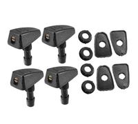 MACHSWON Kit de buses de lave-glace universelles réglables - Jet d'essuie-glace de rechange pour voiture, SUV, camion, plastique noir - 4 buses et 8 joints