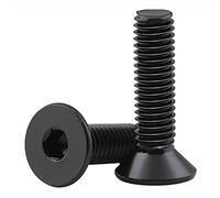 MACHSWON Lot de 10 boulons à tête hexagonale M8 x 80 mm en acier inoxydable 304 DIN7991 - Vis à tête fraisée à tête plate - Noir