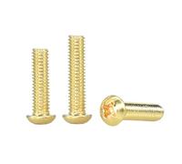 MACHSWON Lot de 10 vis à métaux cruciformes M4 en laiton à tête ronde M4 x 6 mm