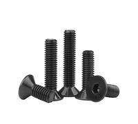 MACHSWON Lot de 100 boulons à tête hexagonale M6 x 60 mm en acier inoxydable 304 DIN7991 - Vis à tête fraisée à tête plate - Noir