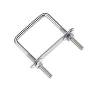 MACHSWON Lot de 2 boulons en U carrés en acier M6 - Largeur intérieure : 80 mm - Longueur avec écrous et plaque de cadre pour automobiles, bateaux, remorques