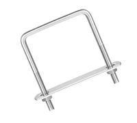 MACHSWON Lot de 2 boulons en U carrés M6 en acier inoxydable 304 60 mm de largeur intérieure 80 mm de long avec écrous et plaque de cadre pour automobiles, bateaux, remorques