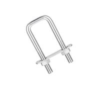 MACHSWON Lot de 2 boulons en U carrés M8 en acier inoxydable 304 de 25 mm de largeur intérieure de 75 mm de long avec écrous et plaque de cadre pour automobiles, bateaux, remorques