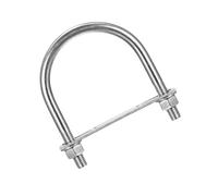 MACHSWON Lot de 2 boulons en U ronds en acier inoxydable 304 M12 89 mm de largeur intérieure 127 mm de long avec écrous et plaque de cadre pour automobiles, bateaux, remorques