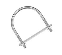 MACHSWON Lot de 2 boulons en U ronds en acier inoxydable 304 M6 60 mm de largeur intérieure 77 mm de long avec écrous et plaque de cadre pour automobiles, bateaux, remorques