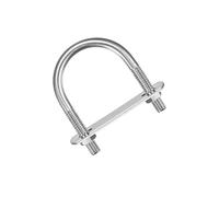 MACHSWON Lot de 2 boulons en U ronds M6 en acier inoxydable 304 - Largeur intérieure : 53 mm - Longueur avec écrous et plaque de cadre pour automobiles, bateaux, remorques