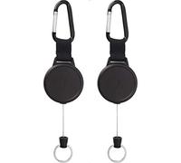 MACHSWON Lot de 2 porte-clés rétractables, enrouleurs de badge rétractables, anneau de traction en fil d'acier robuste