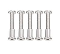 MACHSWON Lot de 5 vis Chicago mâles M8 x 50 pour trou de 10 mm de diamètre, vis hexagonales en acier au carbone pour travail du cuir, kits de scrapbooking, réparation de meubles et loisirs créatifs