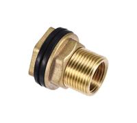 MACHSWON Raccord de cloison G1/2 femelle G3/4 mâle, adaptateur de tuyau avec 2 joints en silicone, pour tuyaux, robinets, tuyaux, raccords, pour réservoirs d'eau, laiton, 1 pièce