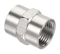 MACHSWON Raccord de tuyau en acier inoxydable 201 G1/2 femelle à filetage femelle Adaptateur de connecteur hexagonal