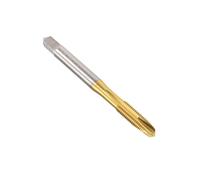 MACHSWON Taraud fileté à pointe spirale M6 x 0,75 mm, pour perçage et taraudage, H2 3 cannelures HSS, revêtement en titane, tige ronde avec extrémité carrée métrique, taraud, 1 pièce