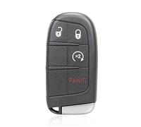 MACHSWON Télécommande de rechange pour clé de voiture sans clé pour Jeep Grand Cherokee 2014-2022 pour Dodge Durango 2014-2022 4 boutons avec clé de porte noire M3N40821302 433 MHz 46 puce