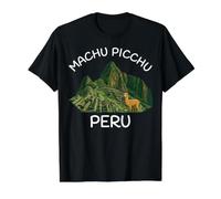 Machu Picchu Affiche de Voyage Vintage Pérou avec Lama et ruines T-Shirt Graphique avec Valeur