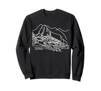 Machu Picchu Art Linéaire Monument Illustration Sweatshirt
