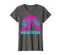 Machu Picchu Pérou Inca Rétro Vintage T-Shirt, Femme, Asphalte, M