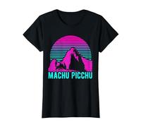 Machu Picchu Pérou Inca Rétro Vintage T-Shirt, Femme, Noir, M