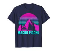 Machu Picchu Pérou Inca Rétro Vintage T-Shirt, Homme, Bleu Marine, 4XL