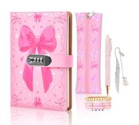 MaciRept Cadeaux pour filles - Journal intime secret avec cadenas - Ensemble de magazines avec trousse - Marque-page - Cadeau pour fille - 8, 9, 10, 11, 12, 13 ans (5 pièces)