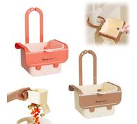 MaciRept Lot de 2 passoires pour évier à suspendre avec bouton pression pour ranger les restes de nourriture, panier filtrant suspendu et amovible pour le lavage et l'organisation (kaki + rose pêche)