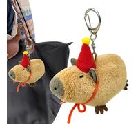 Maciun Adorable porte-clés Capybara, porte-clés en peluche Capybara, porte-clés en peluche | Accessoires de sac à main Capybara, Home Capybara Wear Rouge, Cochon d'Inde., 1