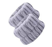 Maciun Lot de 2 bracelets de lavage pour le visage - En polaire corail - Absorbants - Bracelets de spa moelleux - Serviettes de poignet pour laver le visage - Élastiques à cheveux pour femme - Yoga -