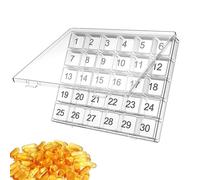 Maciun Pilulier mensuel | Pilulier de 30 jours - Grande capacité - Pilulier personnel à presser pour ouvrir les médicaments