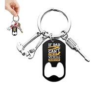 Maciun Porte-clés pour papa - Tournevis - Porte-clés portable avec tournevis, clé, règle, marteau, acier inoxydable