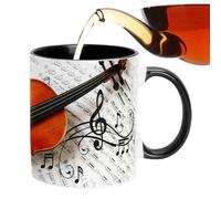 Maciun Tasse à café guitare, tasse à café musicale - tasse de voyage à café tasse guitare - décoration de bureau, tasse à thé, tasse à boire amusante, guitares, piano, violon, tasses à café, tasse en