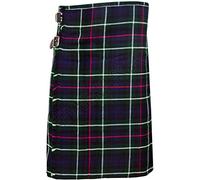 Mackenzie Homme 5 Yard Écossais Kilts Kilt Écossais 13oz Highland Décontracté Kilt - Vert/Bleu/Blanc, Vert/Bleu/Blanc, 40"