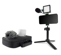 Mackie EM-93MK - Kit complet de création de contenu pour smartphones et APN reflex avec microphone EM-93M, trépied à cardan et éclairage à LED