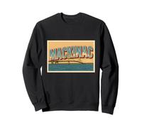 Mackinac Bridge Michigan Travel Carte Postale rétro Vintage Sweatshirt