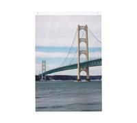 Mackinac Drapeau de pont suspendu double face sans décoloration avec bannière extérieure en laiton pour cour, porche, pelouse
