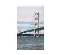 Mackinac Drapeau de pont suspendu double face sans décoloration avec bannière extérieure en laiton pour cour, porche, pelouse 91 x 152 cm