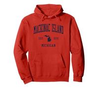 Mackinac Island MI Vintage Athletic Sports JSN1 Sweat à Capuche