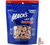 Mack's Lot de 100 paires de bouchons d'oreilles en mousse ultra douce - 33 dB - NRR le plus élevé - Bouchons d'oreilles confortables pour dormir, ronflements, voyages, concerts, études et bruits forts