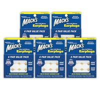 Mack's Lot de 5 paires de bouchons d'oreille en silicone souple pour dormir, ronflement, natation, voyage, concerts et études