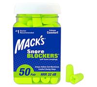 Mack's Lot de 50 paires de bouchons d'oreille anti-ronflements en mousse souple - 32 dB - SNR 37 dB - Bouchons d'oreille confortables pour dormir, ronflements, bruits forts et voyages