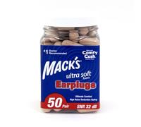 Mack's Lot de 50 paires de bouchons d'oreille en mousse ultra douce - SNR 32 dB - NRR le plus élevé, bouchons d'oreilles confortables pour dormir, ronflements, voyages, concerts, études, bruit fort