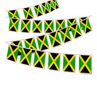 MacLand Lot de 30 guirlandes de drapeau jamaïcain de 9 m, bannière de décoration pour extérieur, intérieur, patio, cour