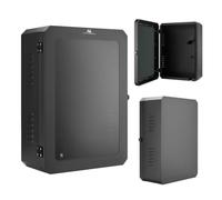 Maclean Armoire pour chargeur EV IP65 en acier avec serrure | 70 × 50 × 25 cm, verre trempé de 4 mm d'épaisseur, supports pour câbles et prises, ventilation, montage mural