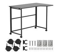 Maclean Bureau Pliable avec roulettes 100 x 65 cm 50 kg 75 cm (Noir)