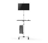 Maclean chariot professionnel, poste de travail informatique mobile sur roulettes, max 17"-32", max 20kg, MC-793