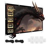 Maclean Écran de Projection Portable - Écran de Projection en Polyester de qualité supérieure avec Bord Noir de 25 mm, Angle de Vision 179° et Montage Facile (120", 240 x 180 cm, 4:3)