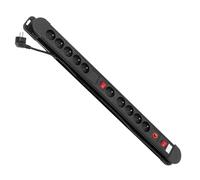 Maclean Rallonge multiprise 10 prises avec interrupteur 3680W Noir