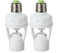 Maclean Energy MCE24 Support de l'ampoule avec détecteur de Mouvement détection de sécurité E27 60W Capteur de Mouvements (Lot de 2)