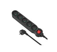 Maclean Energy Multiprise 5 prises Maclean MCE184 + Interrupteur 3m (Noir)