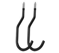 Maclean Lot de 2 crochets de plafond en acier pour vélo, échelle, pneus et tuyau d'arrosage | Charge maximale : 10 kg par crochet | Revêtement en caoutchouc | Support stable pour garage, cave et